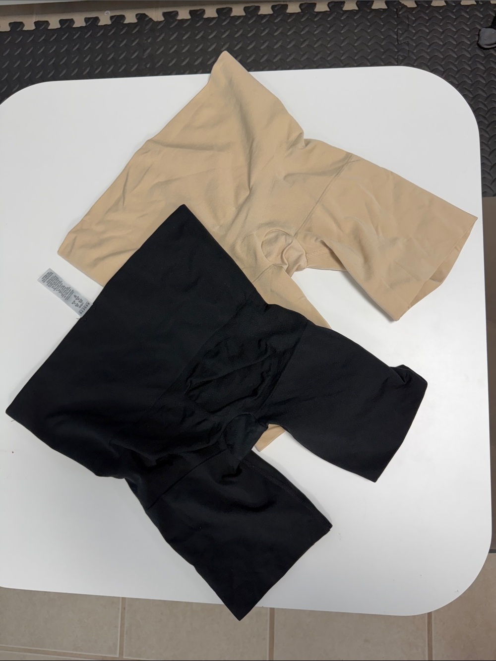 Spanx Shorts - Black and Tan